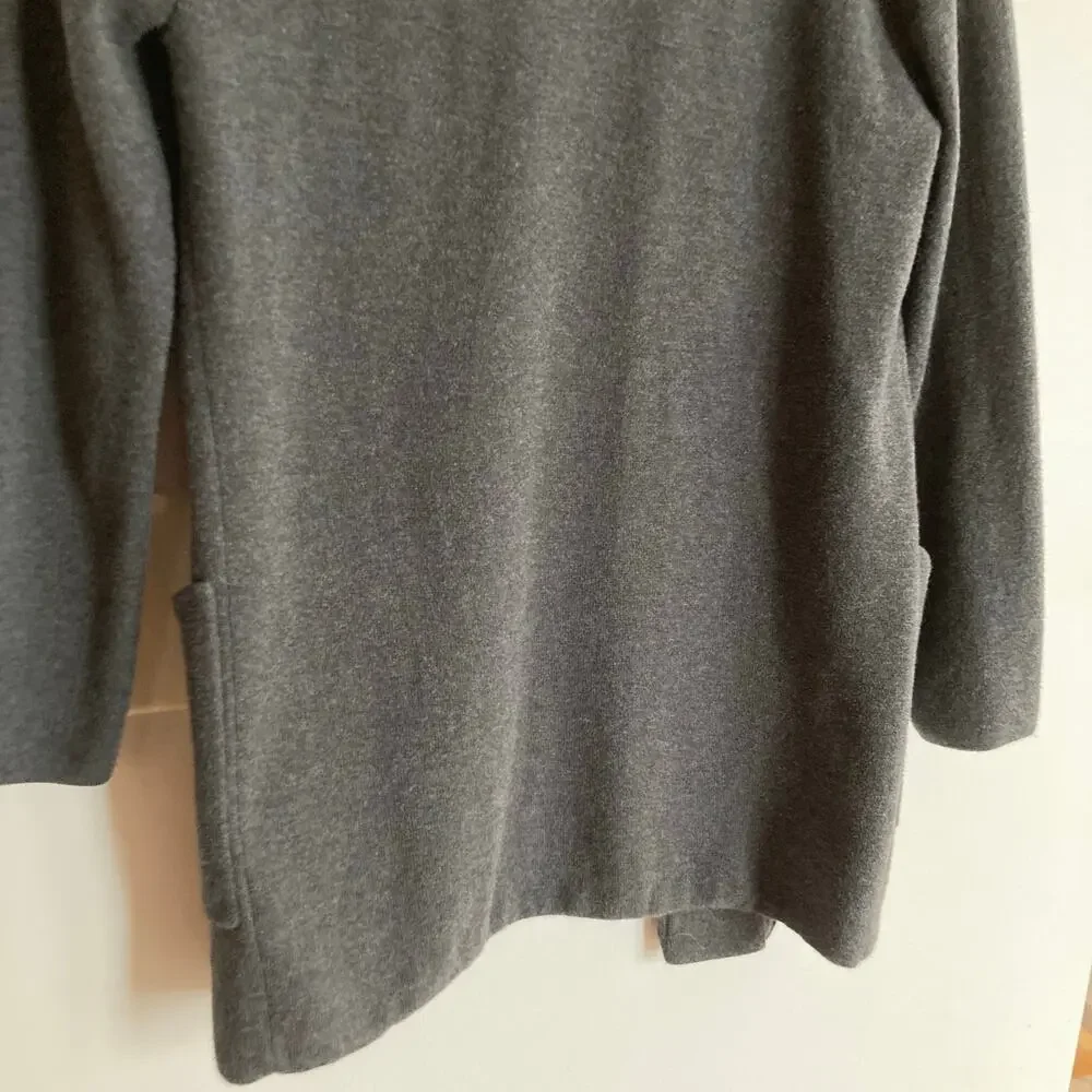 J Crew Factory Womens Charcoal Gray Open Knit Sweater Blazer XS Career Minimal